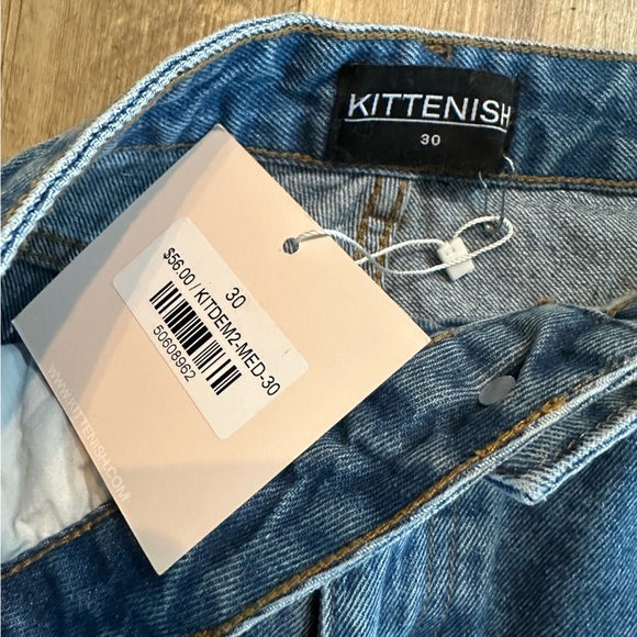 NWT Kittenish Straight Leg Vintage Distressed Denim - Picture 4 of 7